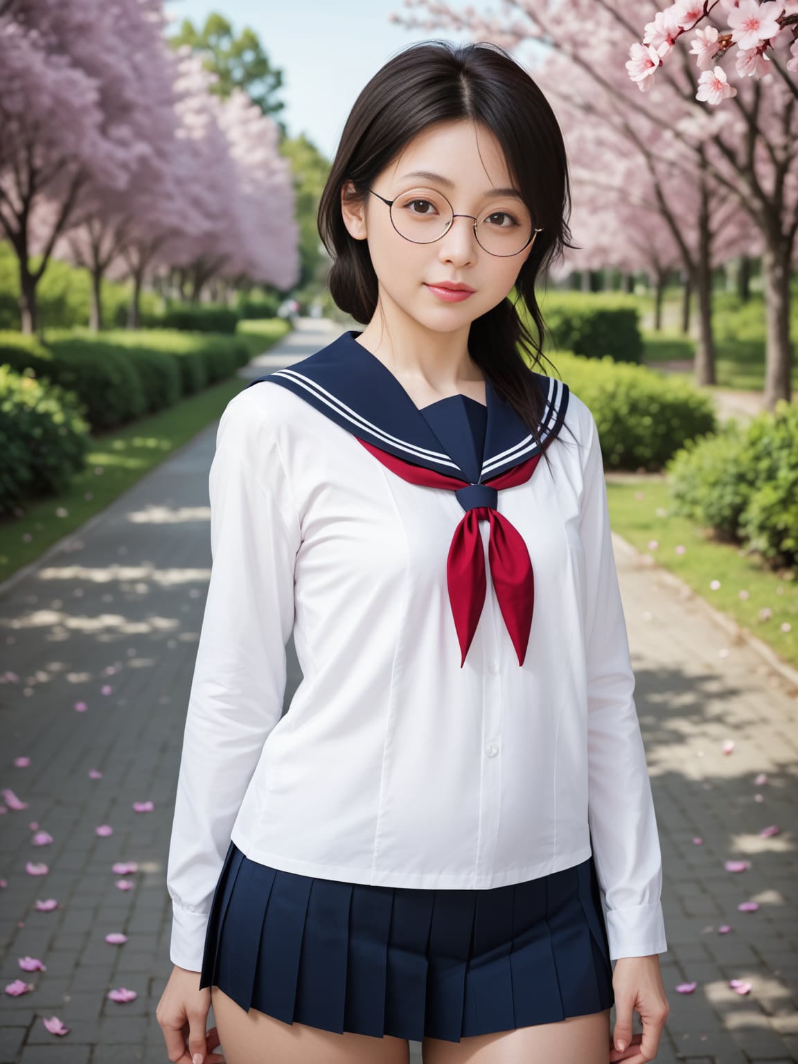 桜の下で2