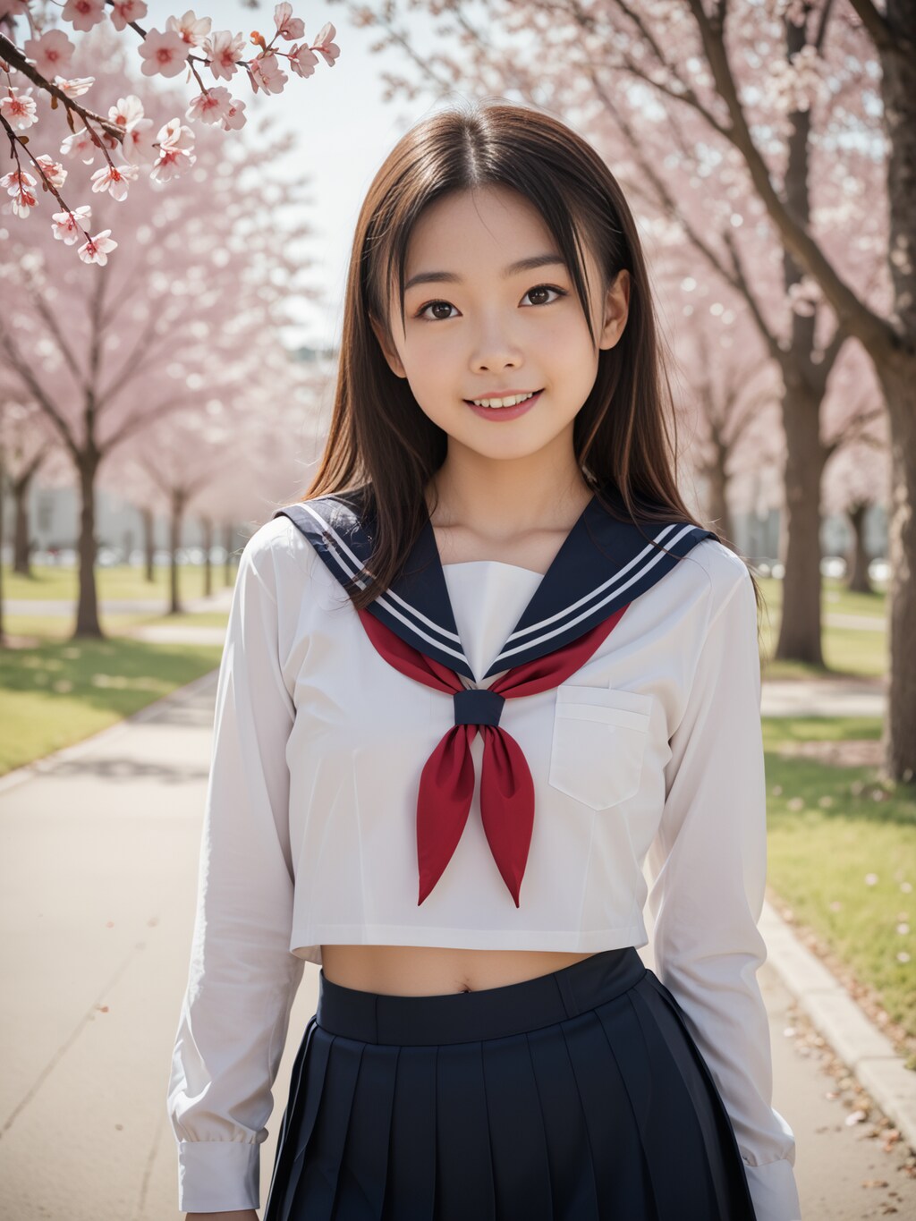 桜の下で2