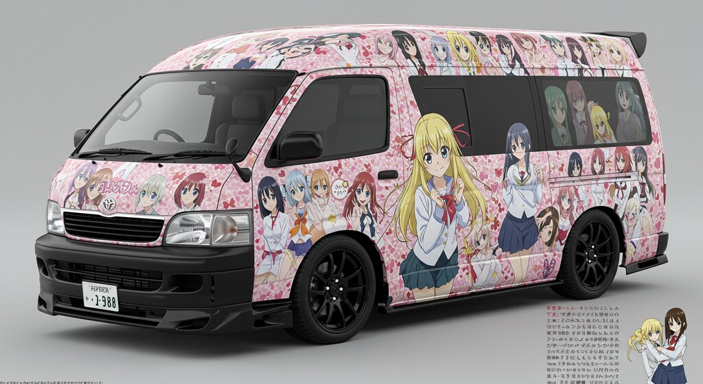 アニメキャラ痛車ハイエースワゴン