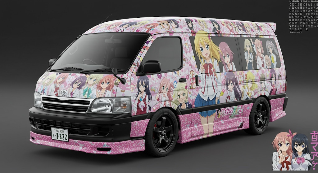 アニメキャラ痛車ハイエースワゴン