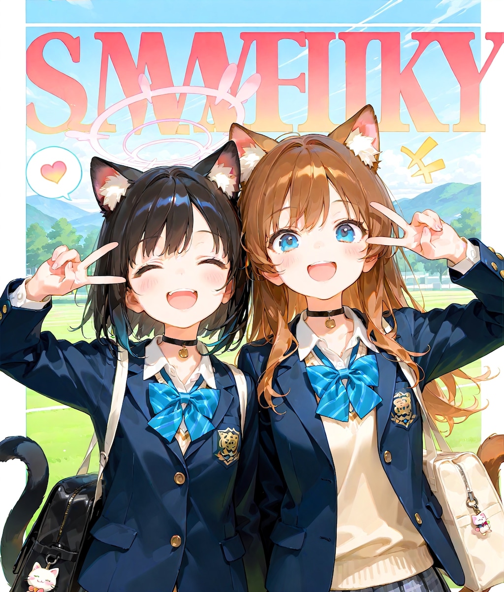 マガジン風ブレザー少女