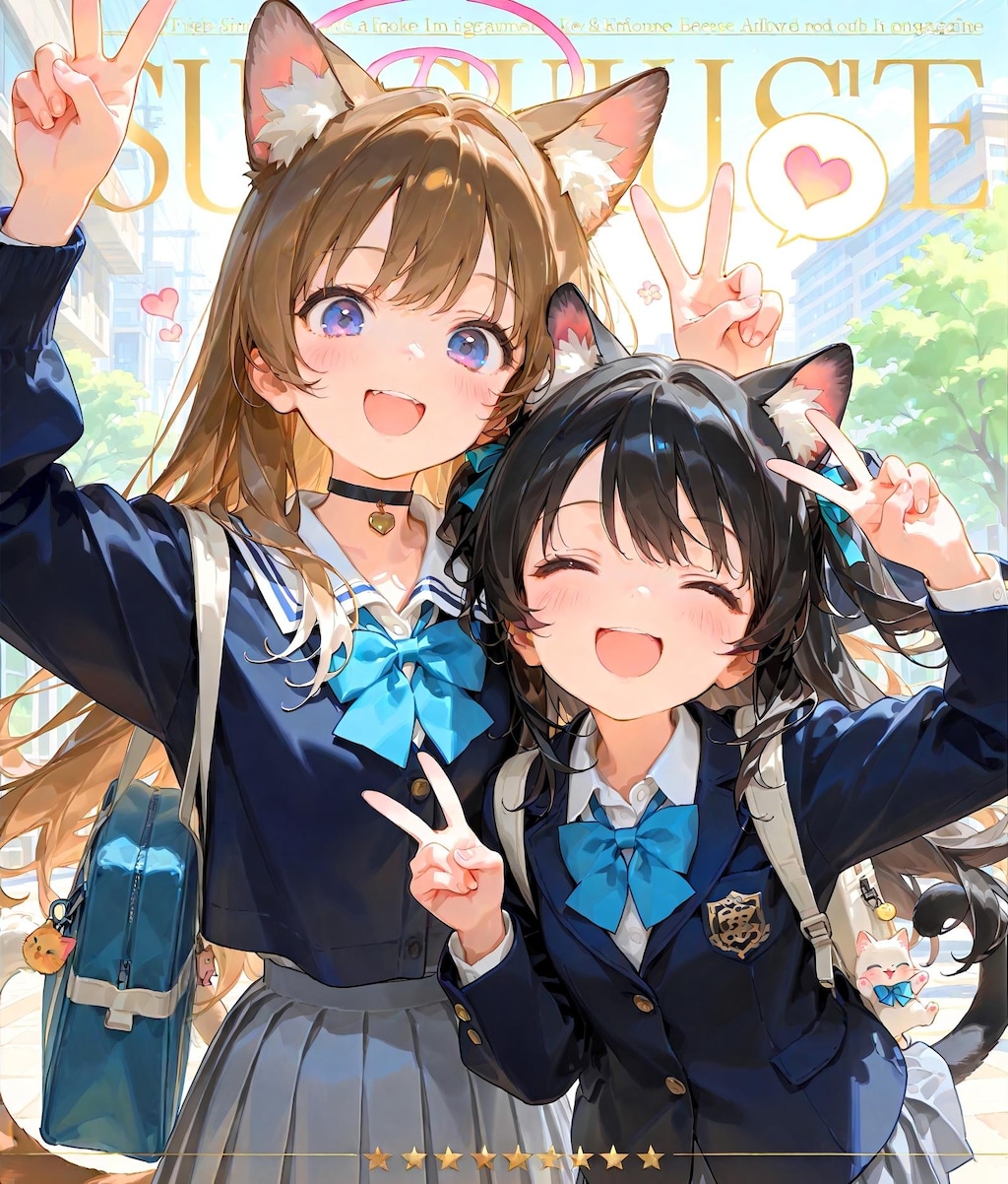 マガジン風ブレザー少女