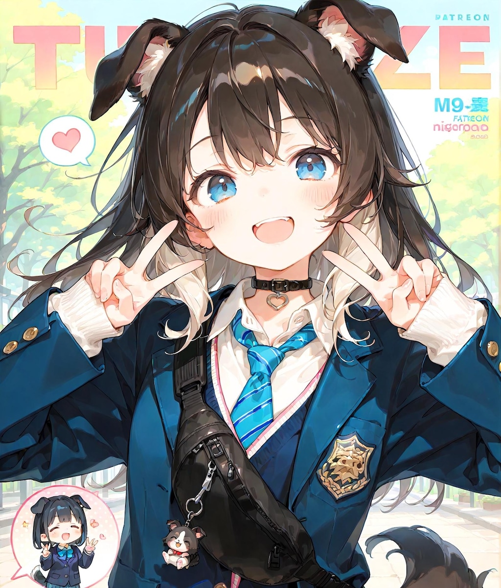 マガジン風ブレザー少女