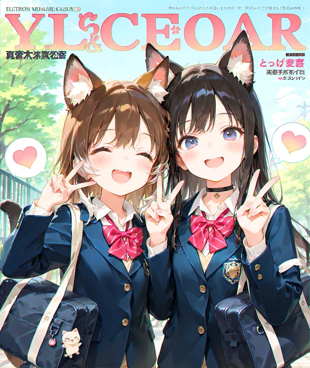 マガジン風ブレザー少女