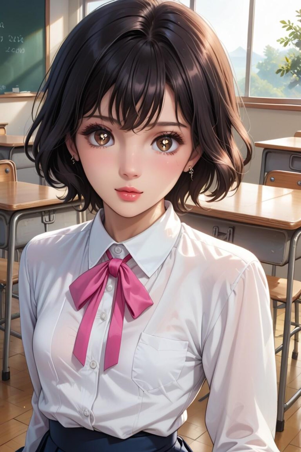 ショートヘア女子高生