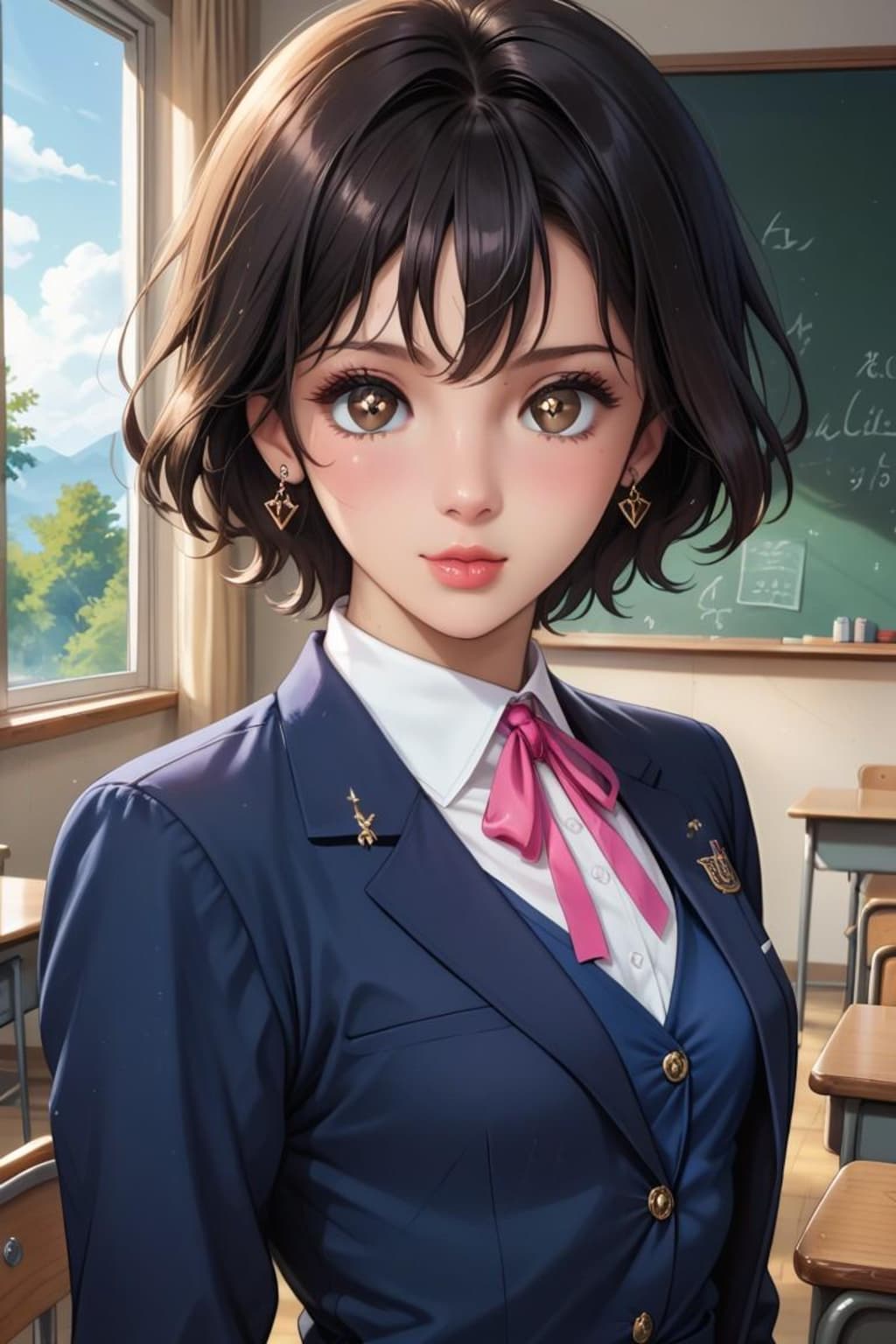 ショートヘア女子高生