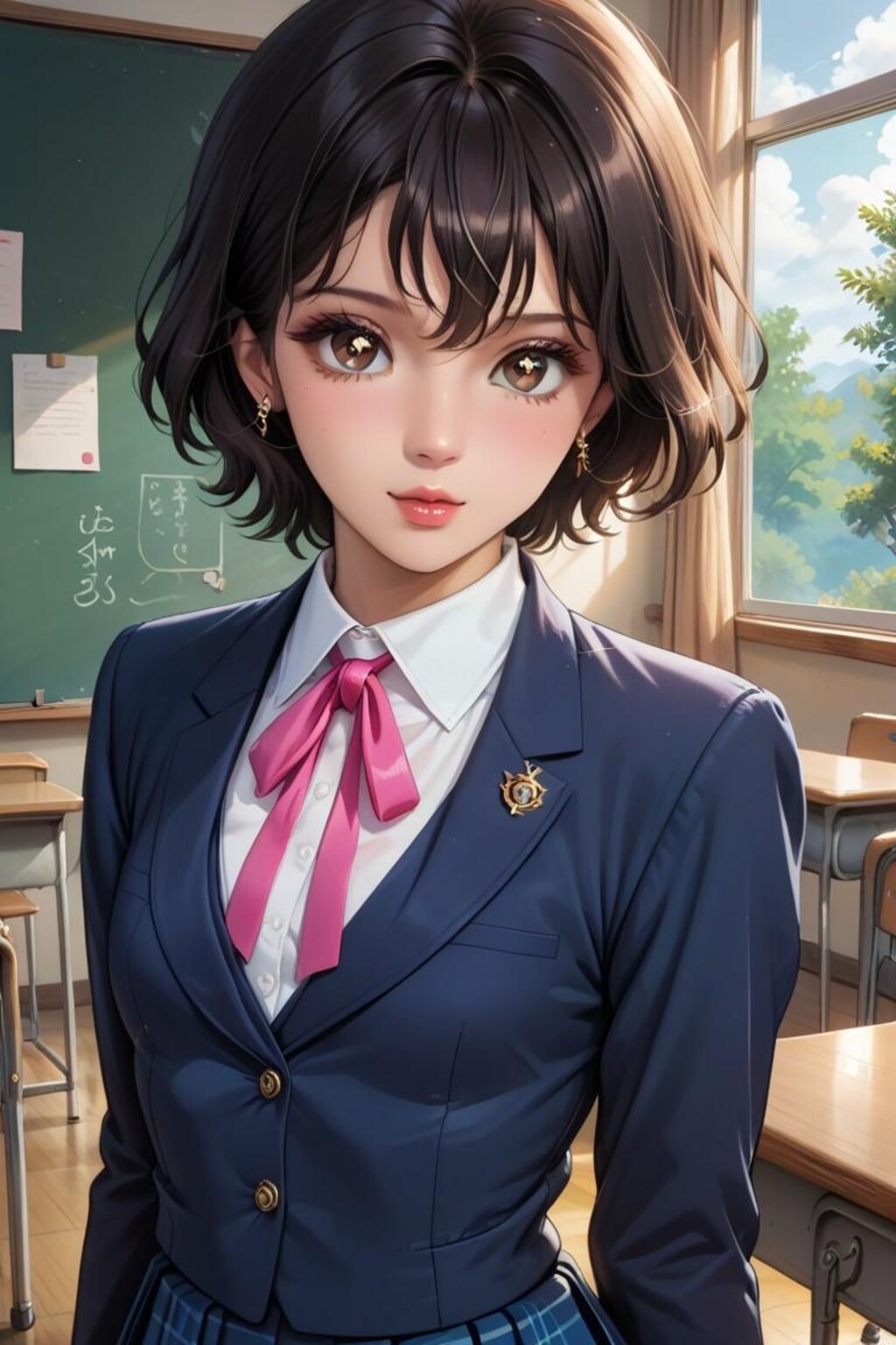 ショートヘア女子高生