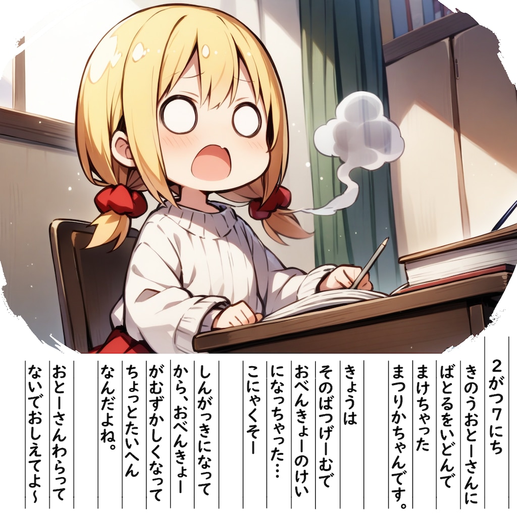 【絵日記】おべんきょのけーです