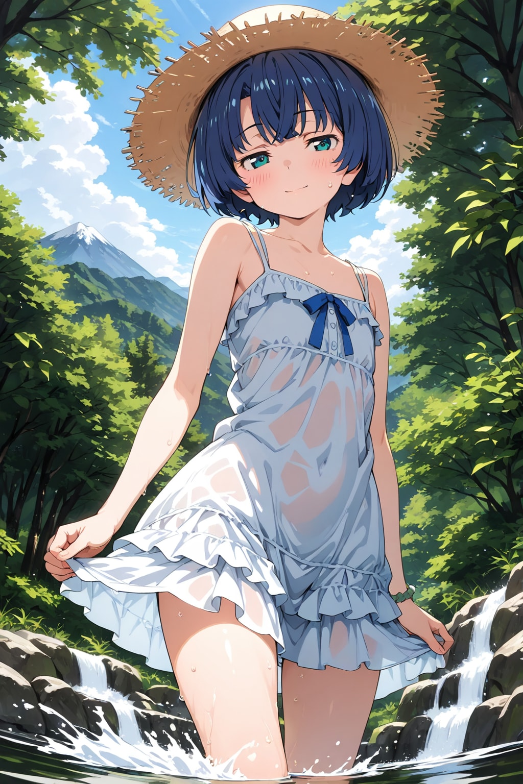 👒柑菜さんの川遊び(*´ω｀*)