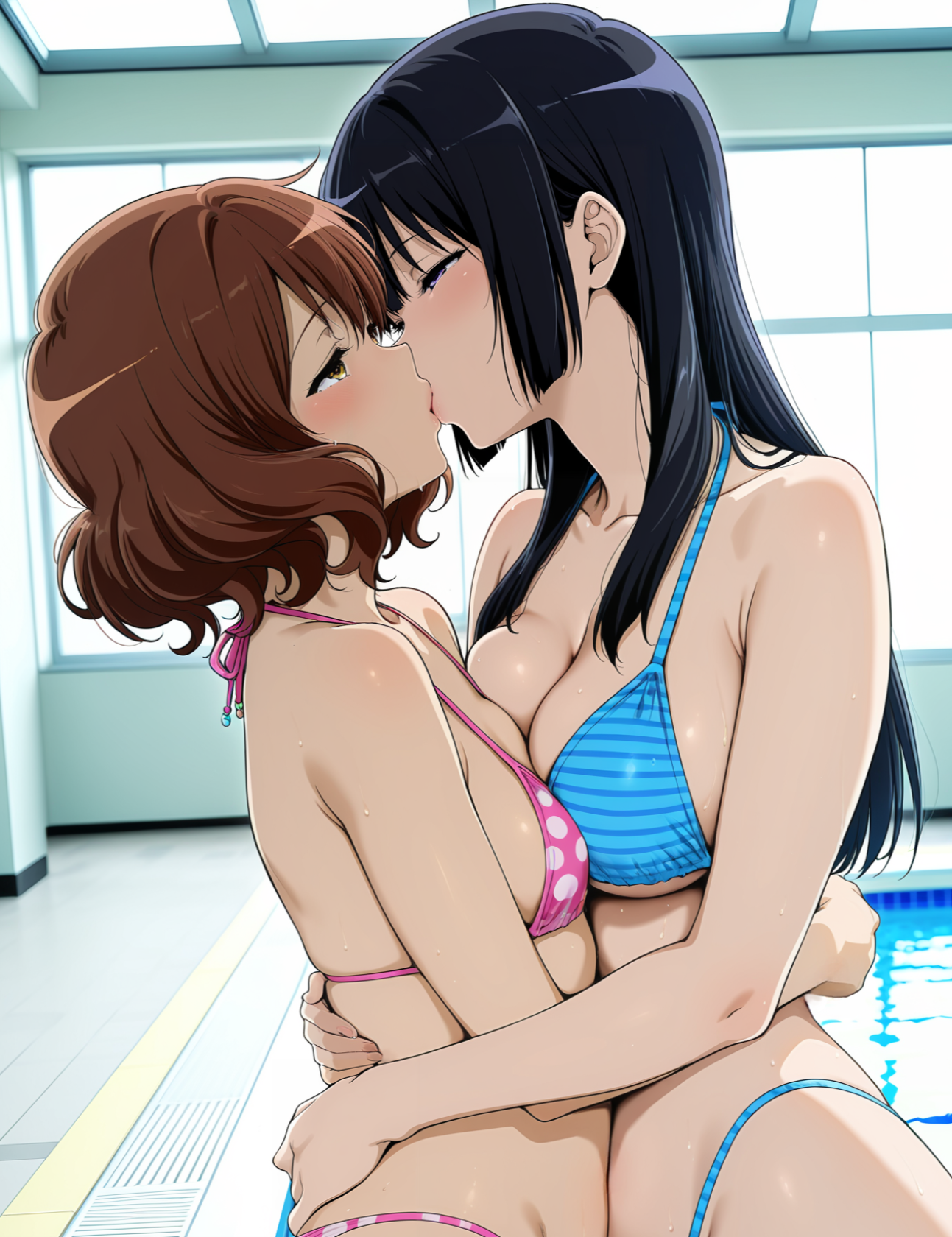 プールでいちゃいちゃ