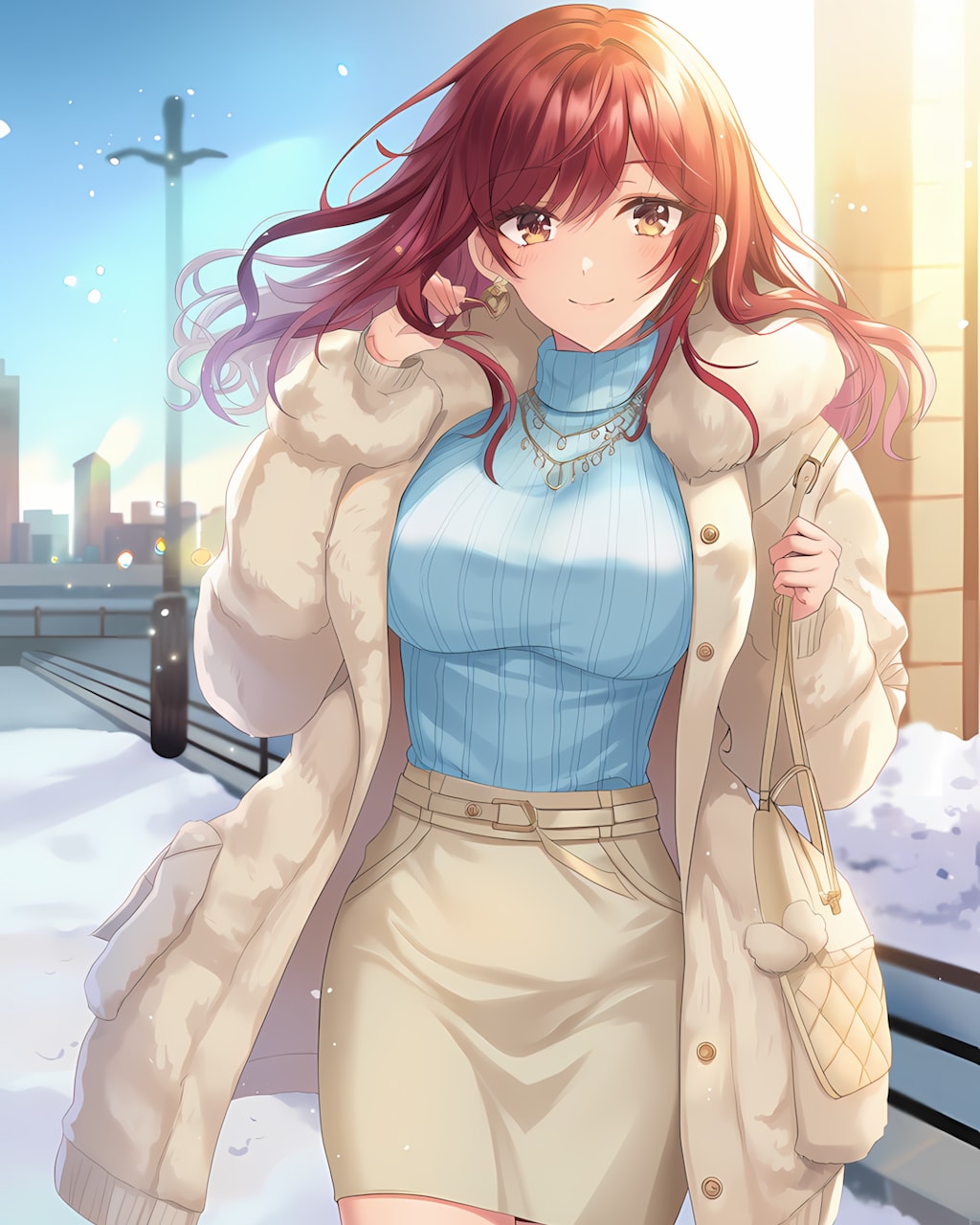 ❄️雪の公園通勤コーデ♡