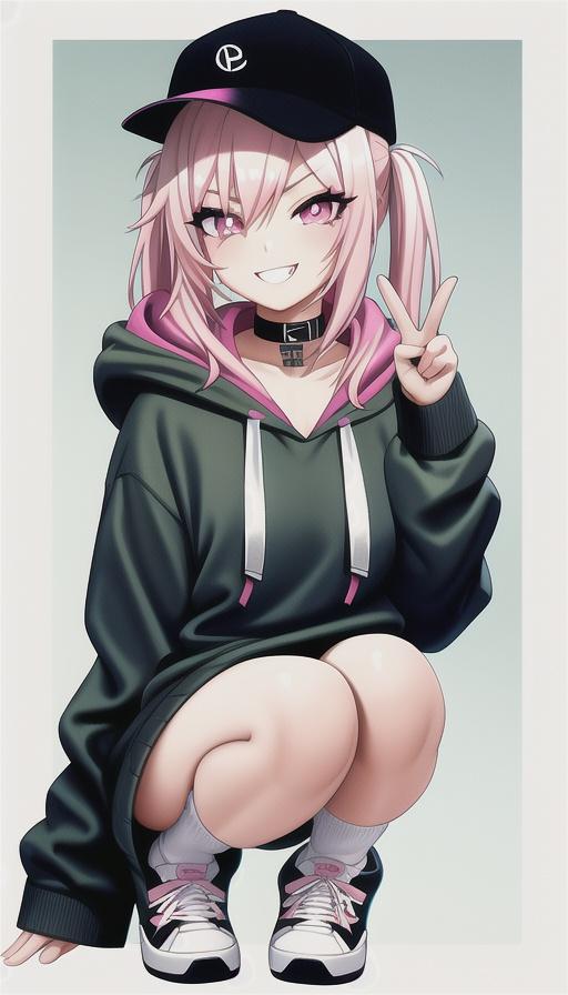 パーカーとスポーツキャップの女の子 | の人気AIイラスト・グラビア