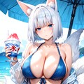 加賀と海とかき氷（アズールレーン） 3枚目