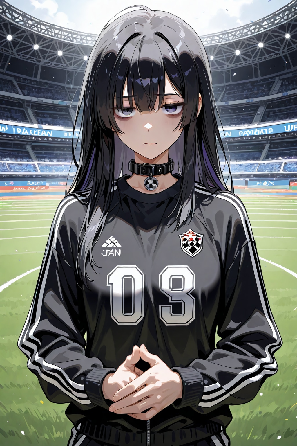 残念美人とサッカースタジアム。と４コマ漫画？