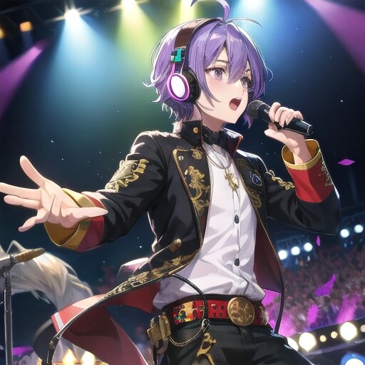 紫髪少年アイドル | の人気AIイラスト・グラビア