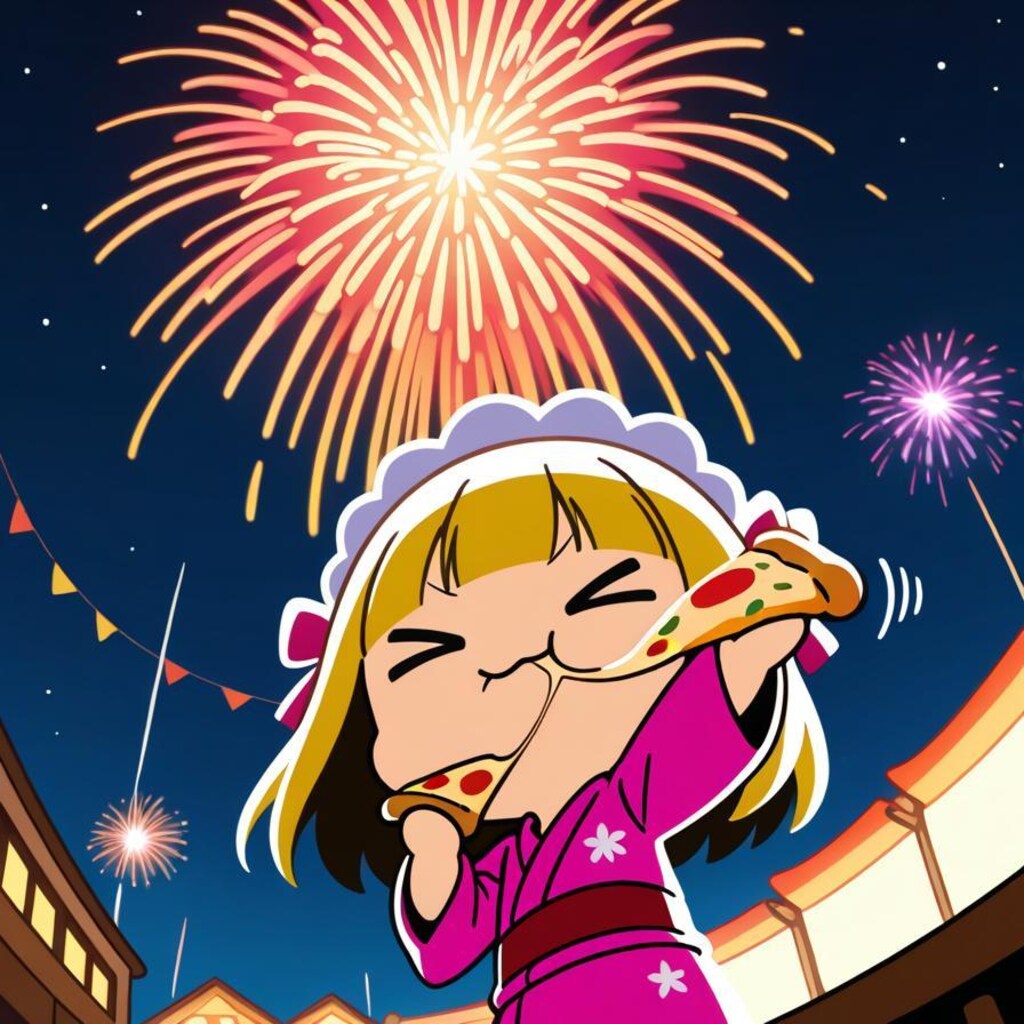 夏や！花火や！おピッツァや！🎆🎇🍕