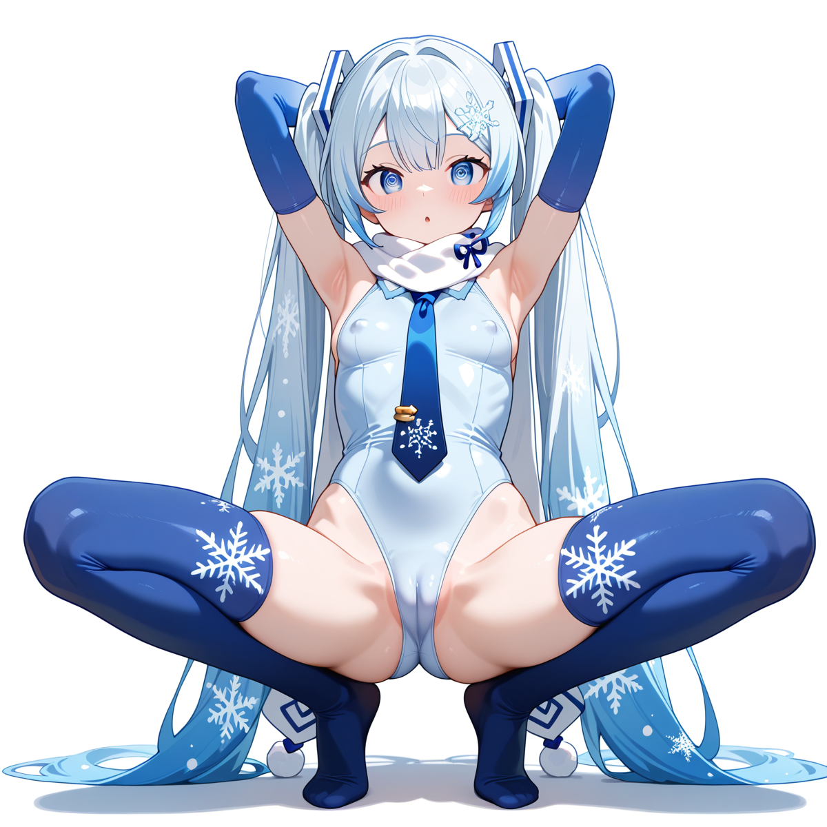 レオタード雪ミク　エロ蹲踞で催眠解除