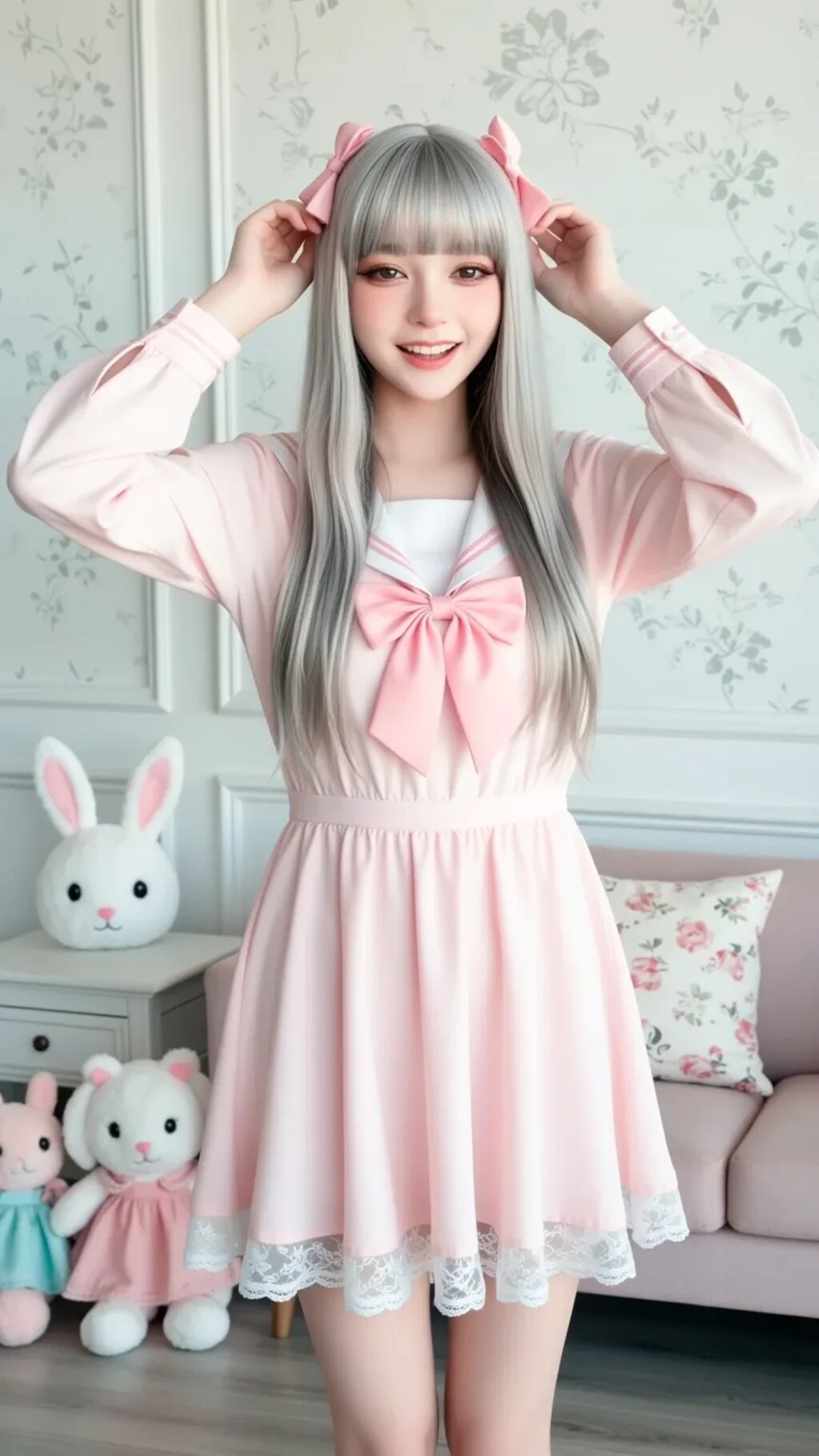 Today, I'm wearing various pink outfits.