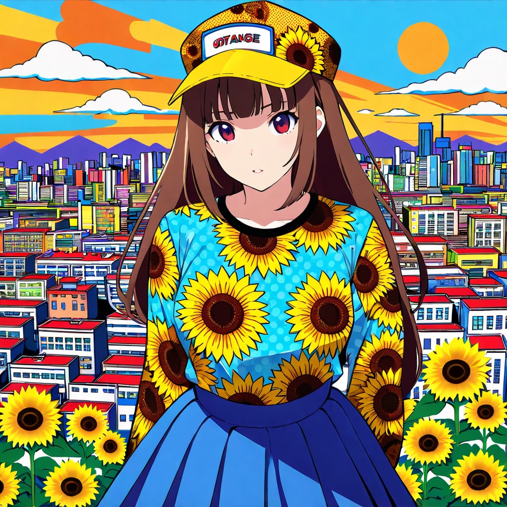 キテンゲ[向日葵]×Ｔシャツ