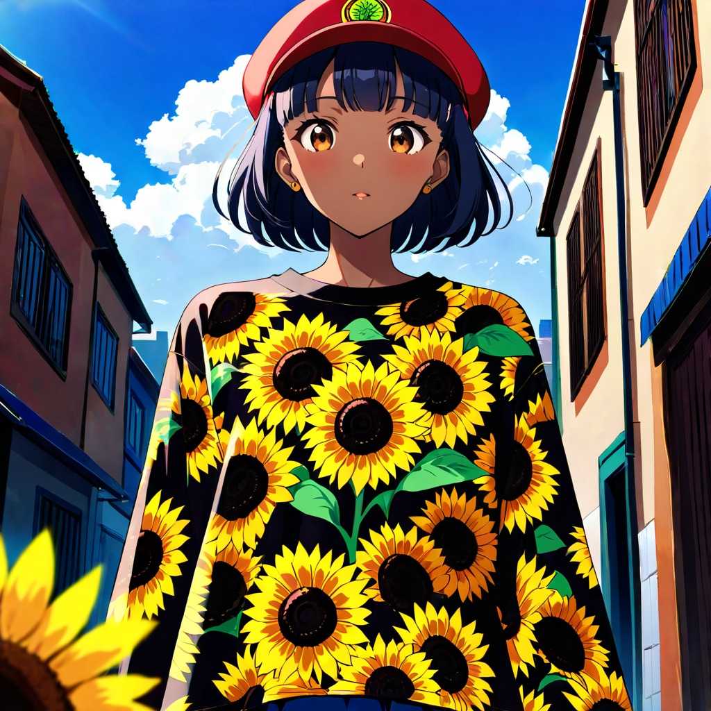 キテンゲ[向日葵]×Ｔシャツ | の人気AIイラスト・グラビア