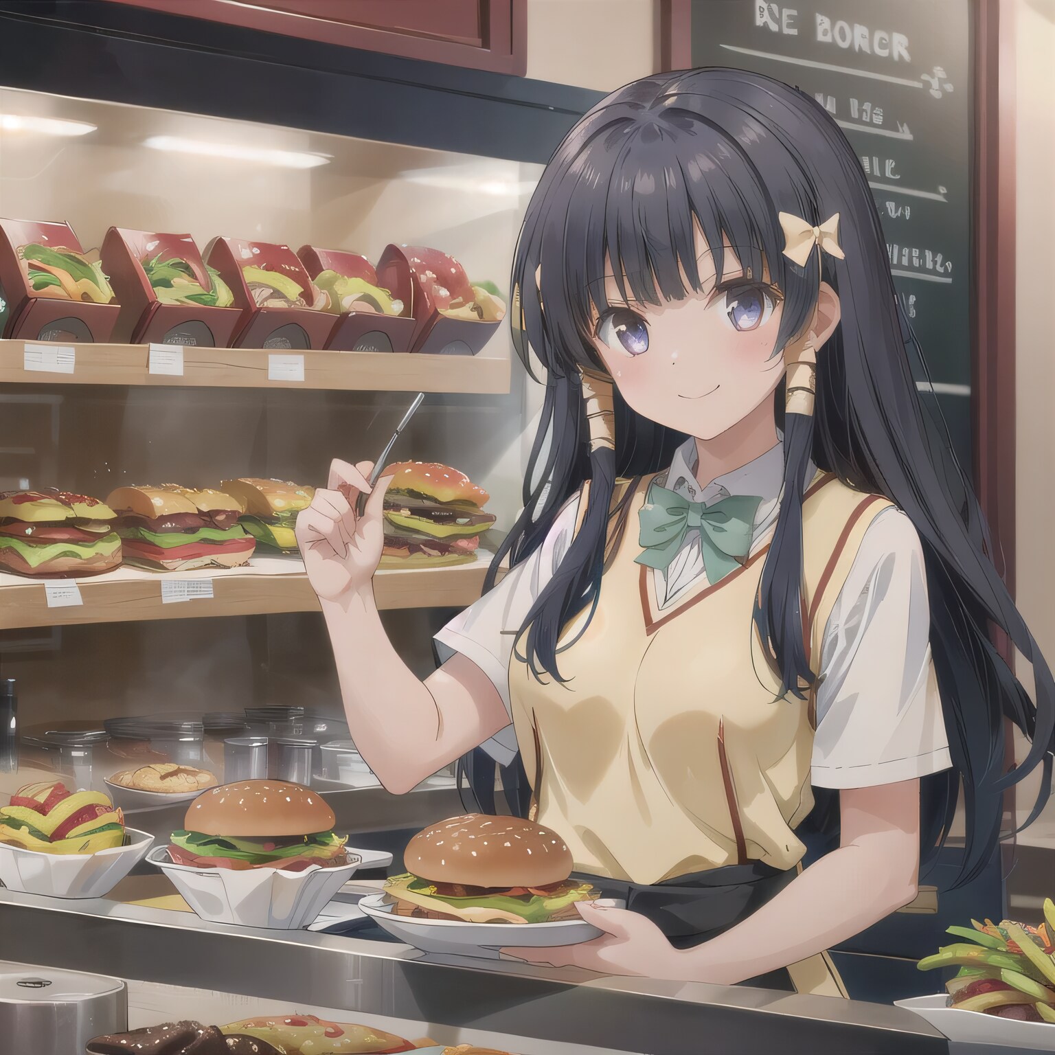 黒髪ロングでクルーの少女１３ | の人気AIイラスト・グラビア