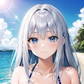 白髪娘水着 2枚目