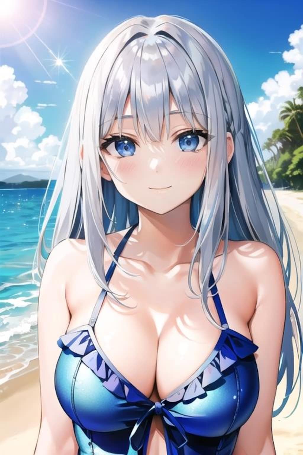 白髪娘水着