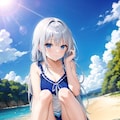 白髪娘水着 4枚目