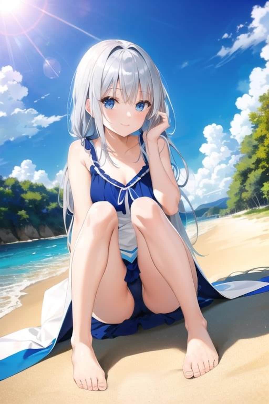白髪娘水着