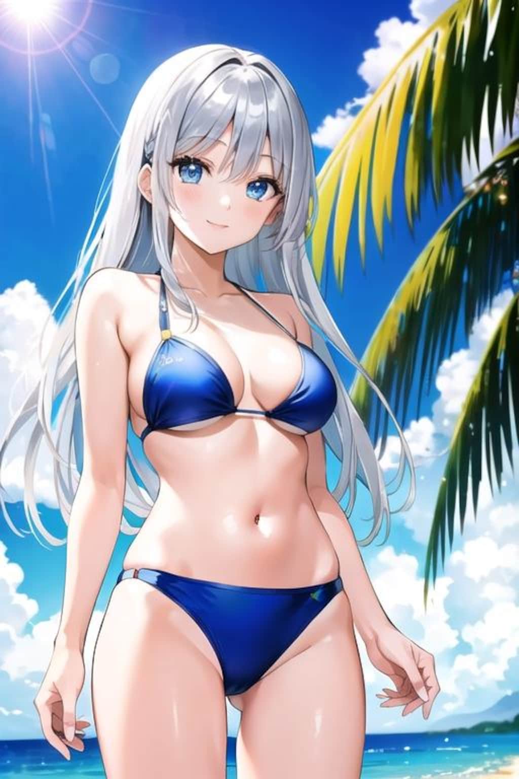 白髪娘水着