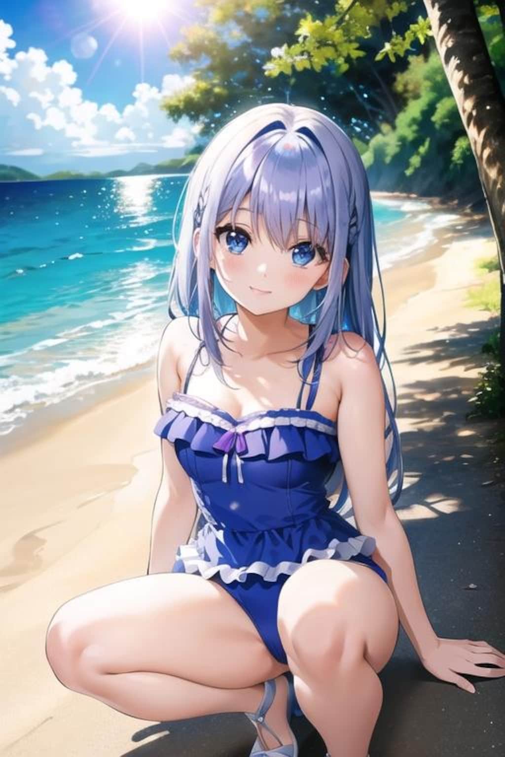 白髪娘水着