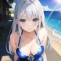 白髪娘水着 3枚目