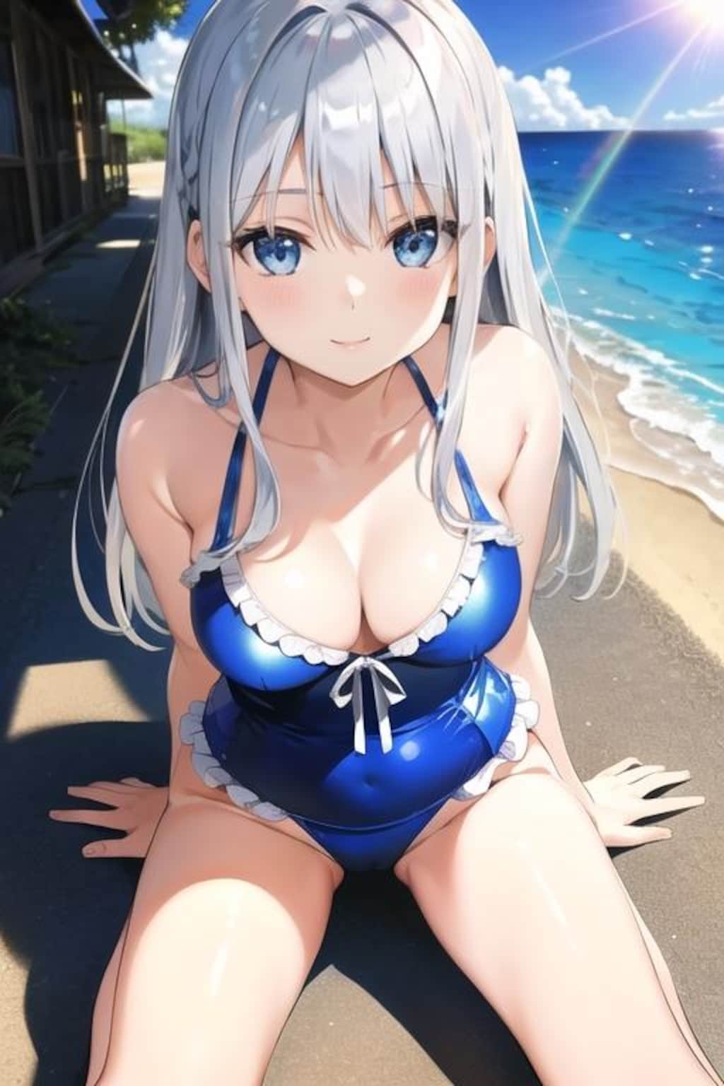 白髪娘水着