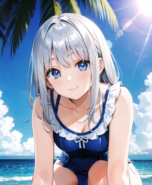 白髪娘水着