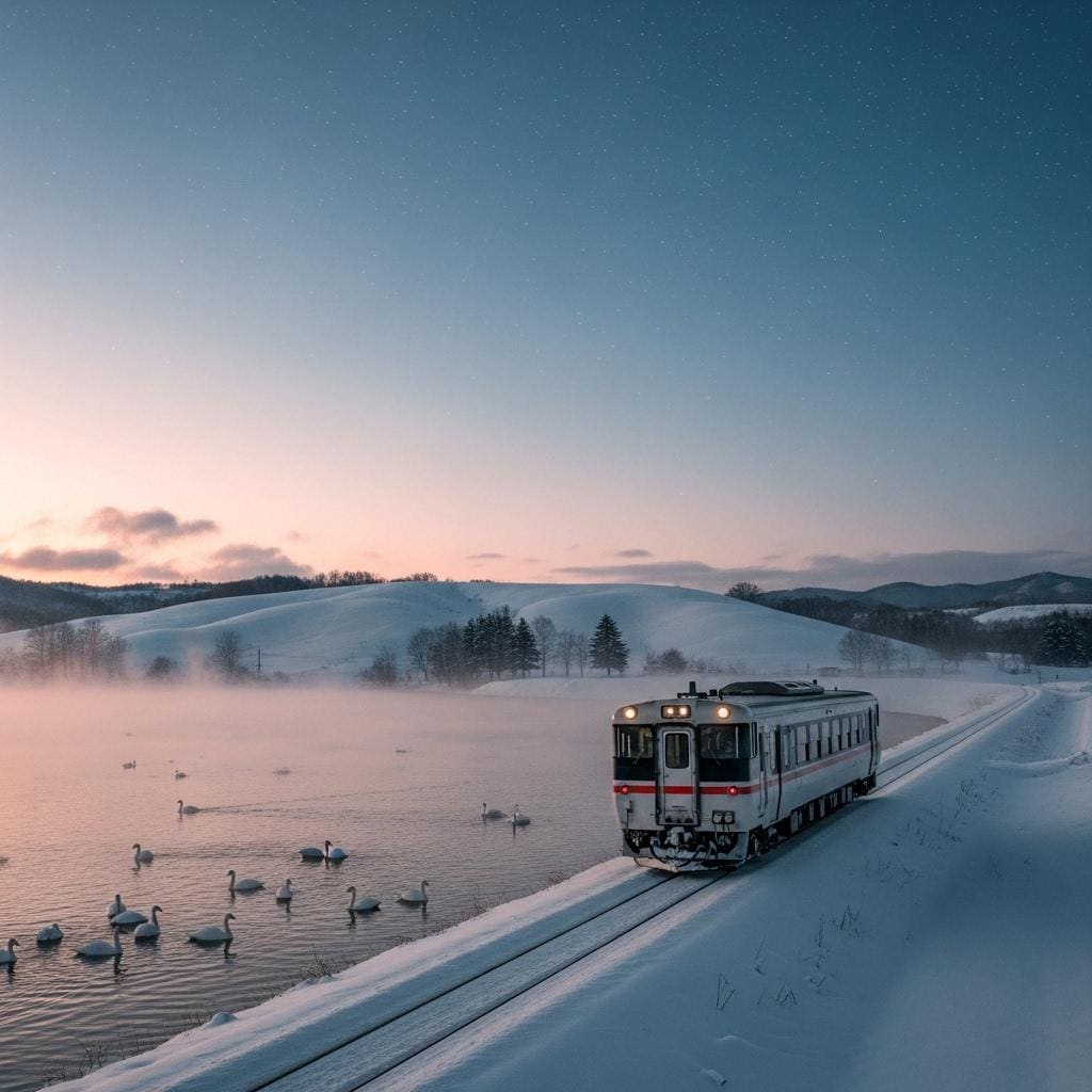 雪原のローカル線