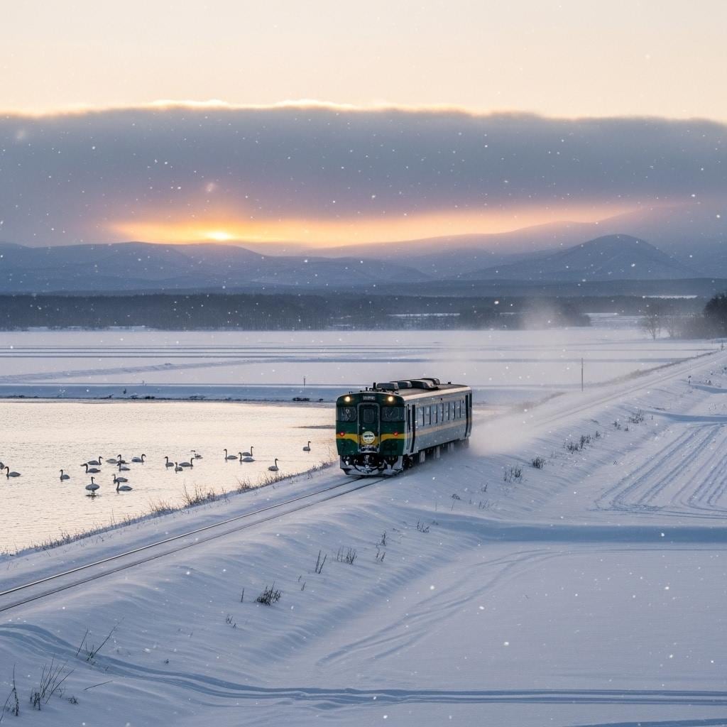 雪原のローカル線