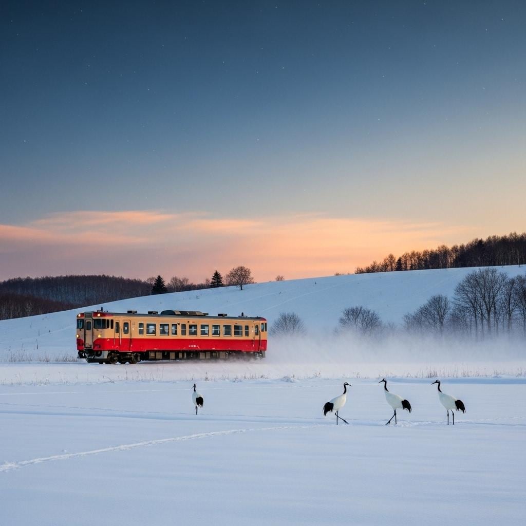 雪原のローカル線
