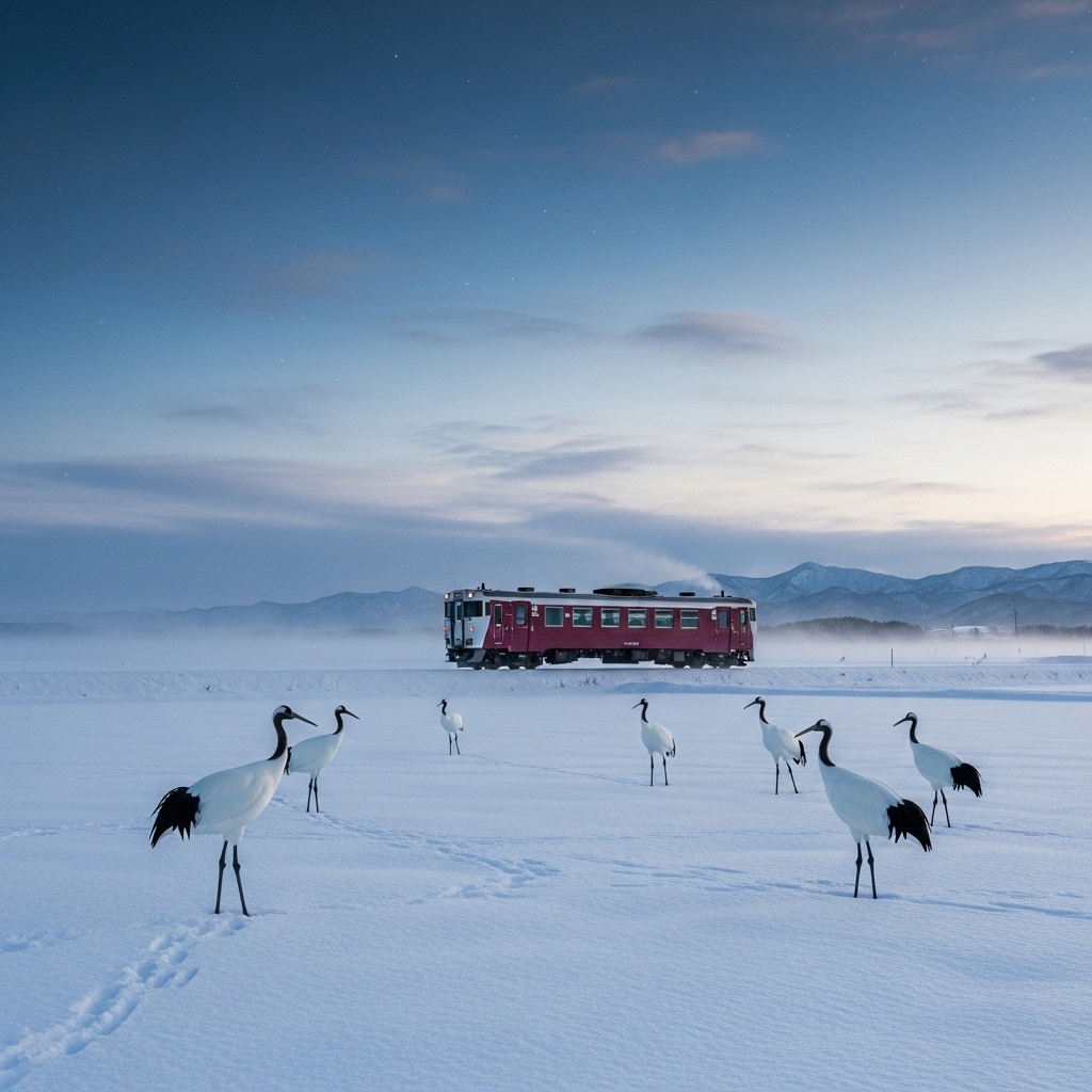 雪原のローカル線