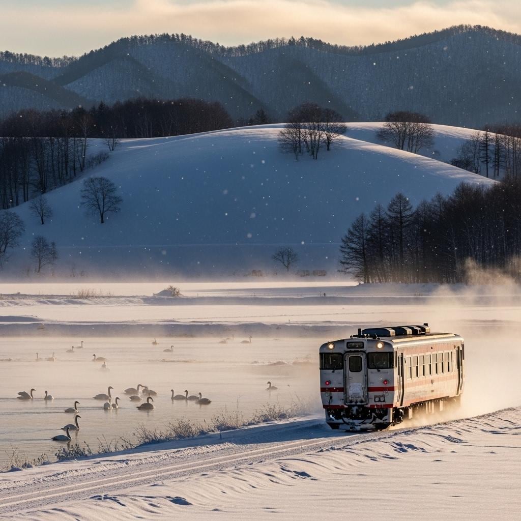 雪原のローカル線