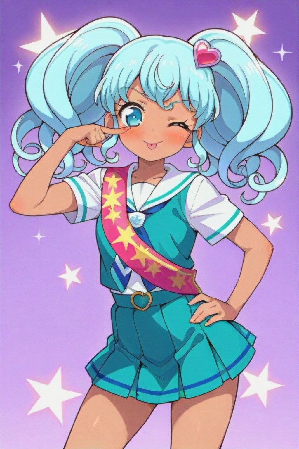 ニチアサっぽい青髪ちゃん