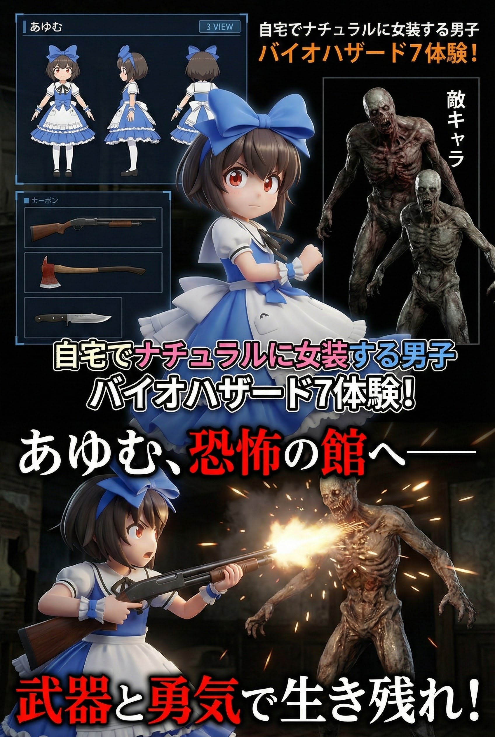 ゲーム雑誌13　自宅でナチュラルに女装する男子 | の人気AIイラスト・グラビア