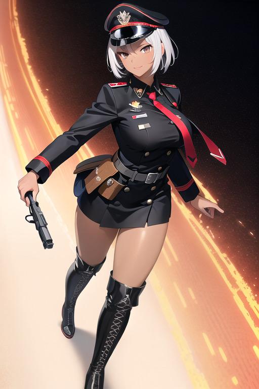 ミニスカ軍服美女イラスト集