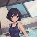 ボブカットJ〇ちゃんのスク水姿 7枚目