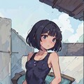 ボブカットJ〇ちゃんのスク水姿 3枚目
