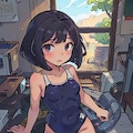 ボブカットJ〇ちゃんのスク水姿 4枚目