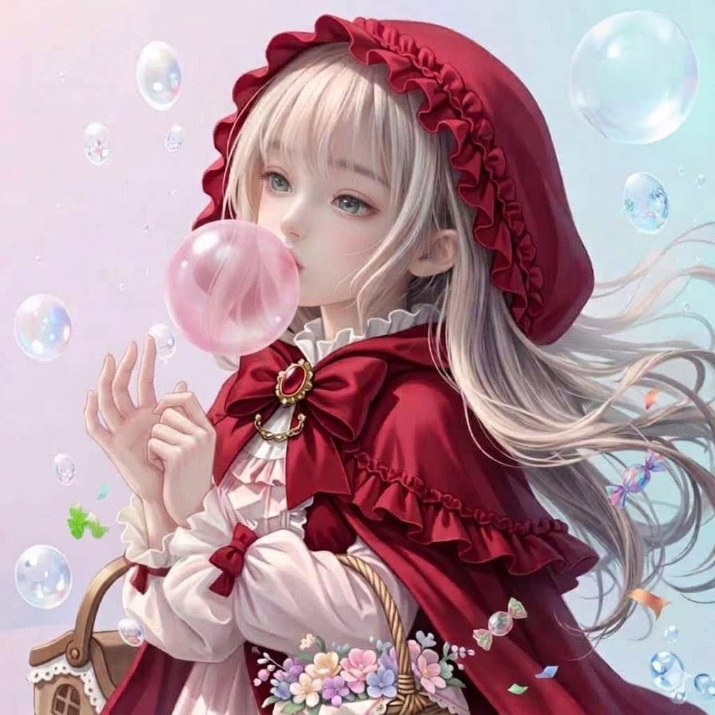 赤ずきんちゃんと風船ガム | の人気AIイラスト・グラビア
