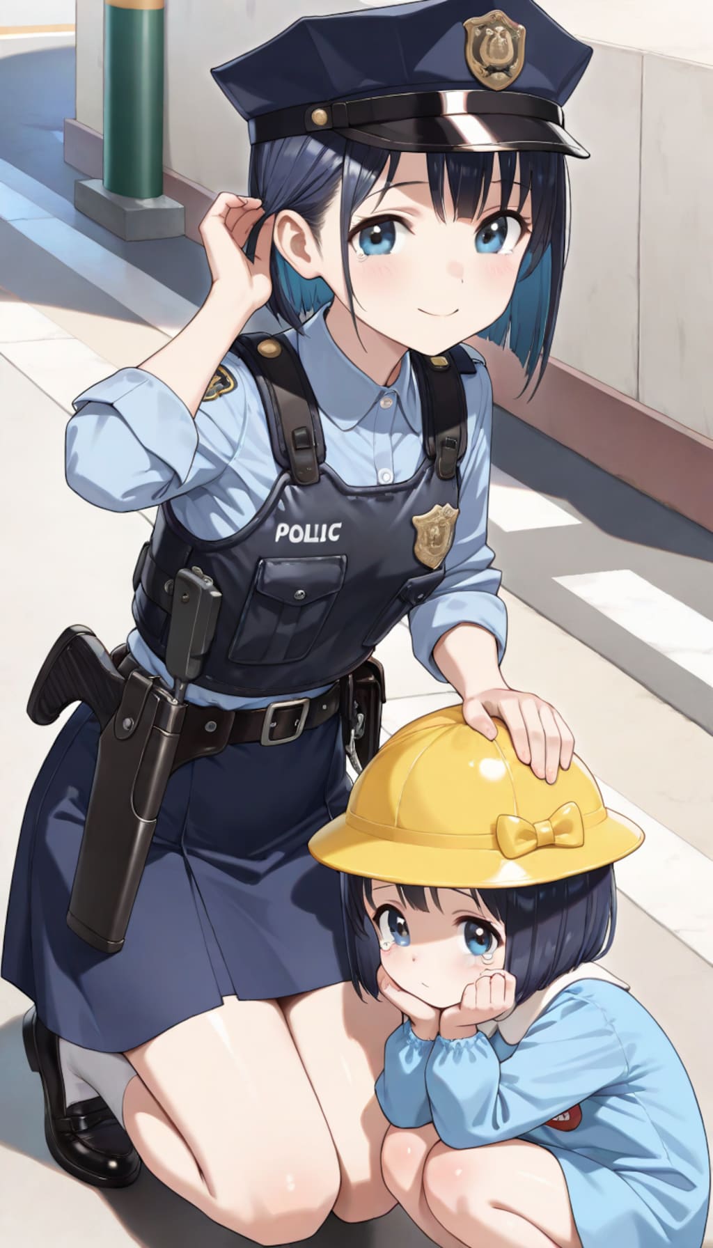 警察官、迷子を保護