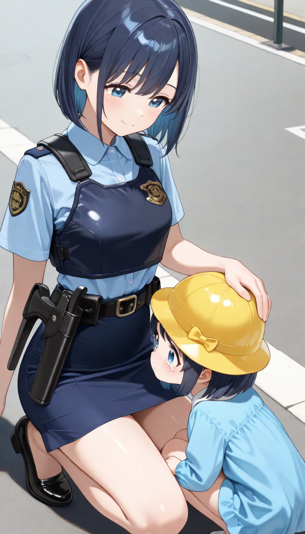 警察官、迷子を保護