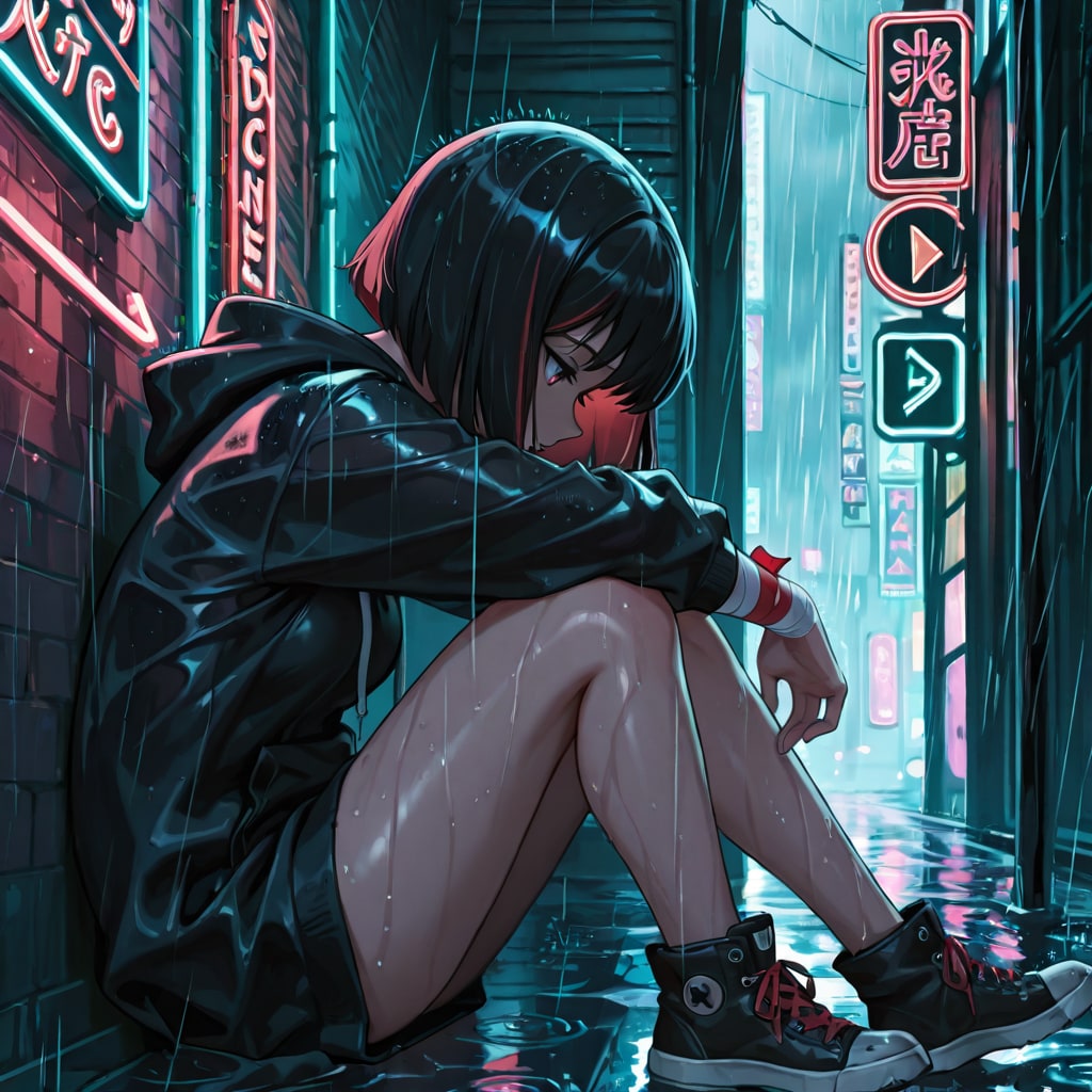 ネオンサインの奥