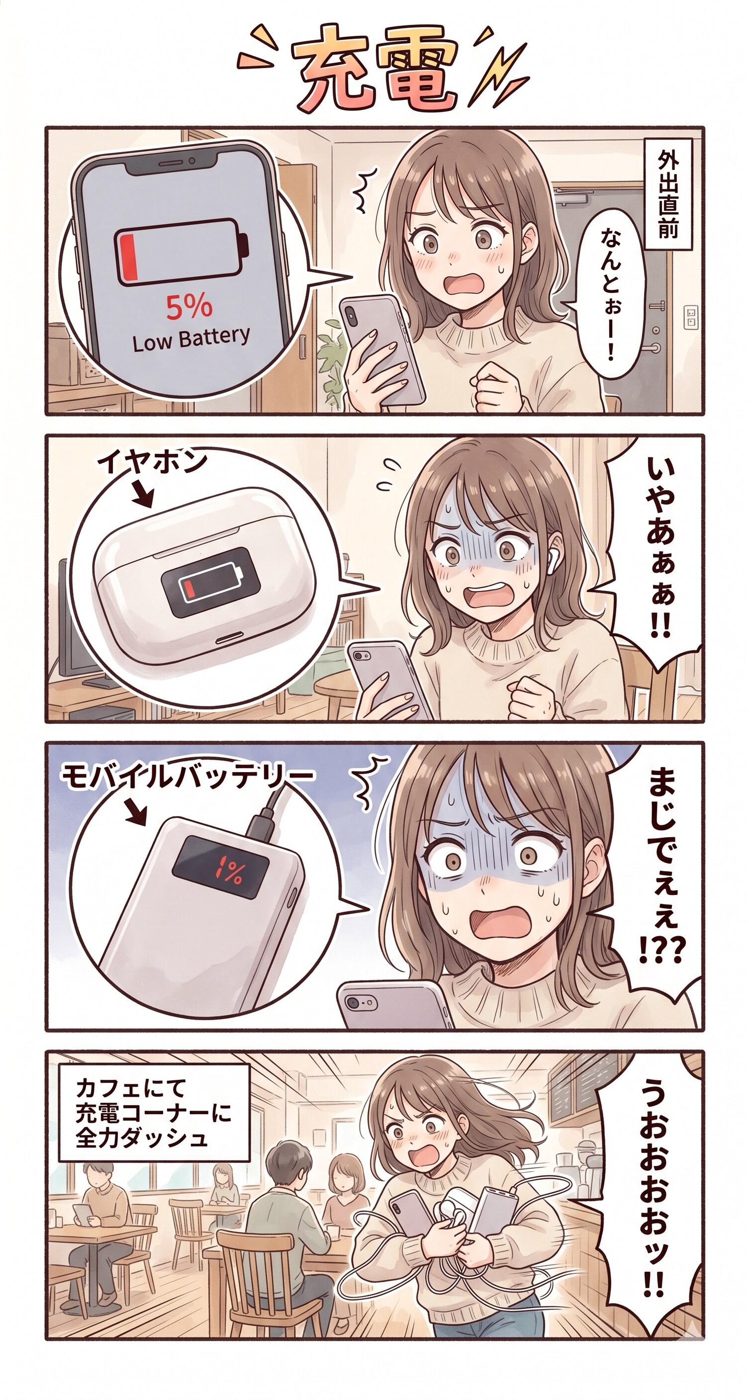 #26 ゆる日常4コマ「充電」